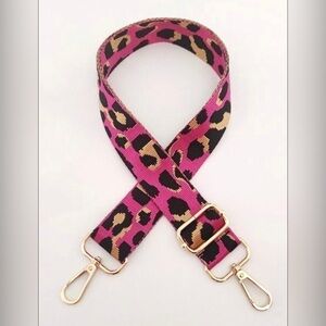 Hot Pink Leopard Guitar Strap Crossbody/Shoulder/Bucket/Purse/Tote
